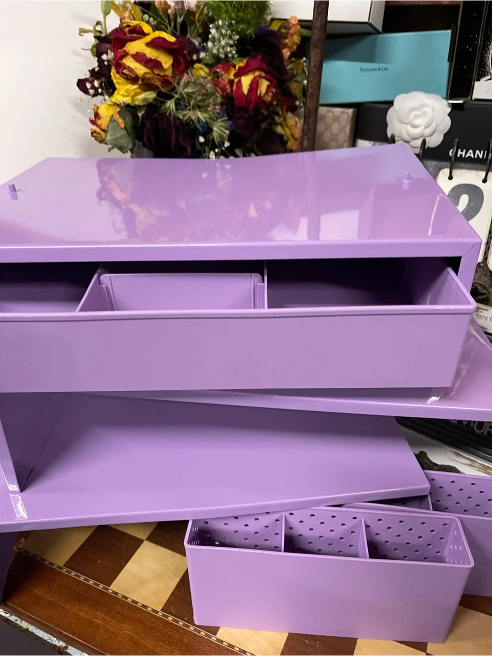 Purple desk or locker organizer